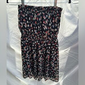 EUC‎ Ya Los Angeles silk Summer Strapless Sleeveless floral Print Casual Dress